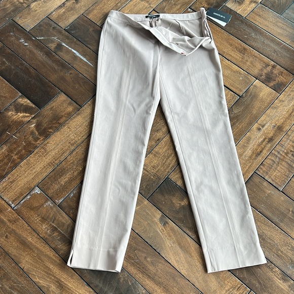 Lafayette 148 New York size 2 hickory plain front cotton blend trouser